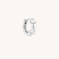 Destiny Collection - Heart Crystal Hoop in Silver - Hoop Earrings - Astrid &amp; Miyu