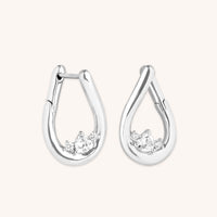 Destiny Collection - Hidden Heart Molten Hoops in Silver - Hoop Earrings - Astrid &amp; Miyu