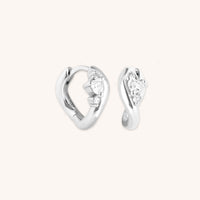 Hidden Heart Molten Huggies in Silver-Astrid &amp; Miyu