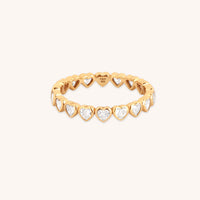 18k Gold Plated Jewellery - Heart Bezel Band Ring in Gold - Band Rings - Astrid &amp; Miyu