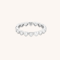 Destiny Collection - Heart Bezel Band Ring in Silver - Band Rings - Astrid &amp; Miyu