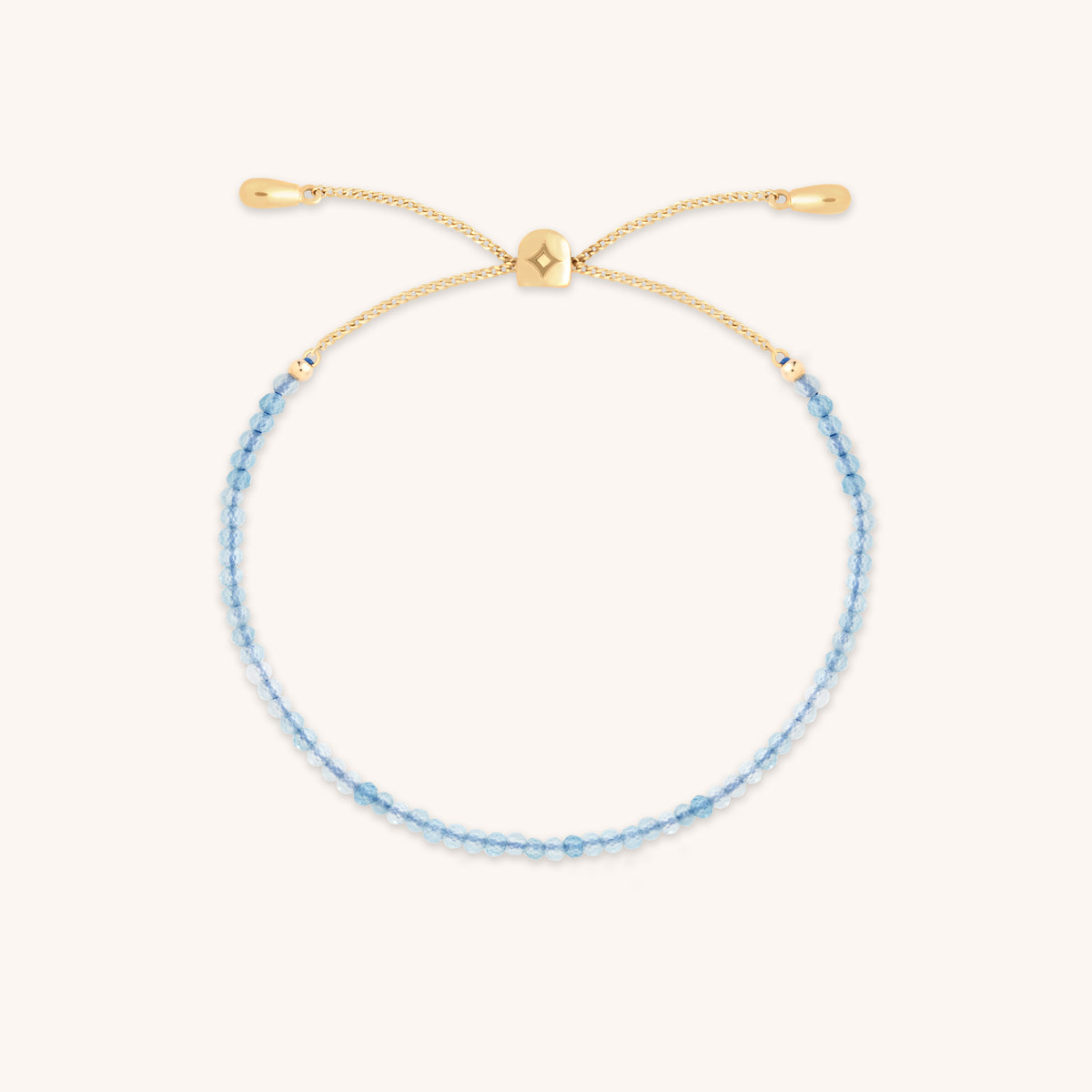 Aquamarine March Beaded Bracelet in Solid Gold-Astrid &amp; Miyu