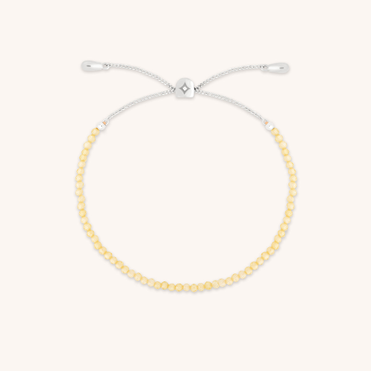 Citrine November Beaded Bracelet in Solid White Gold-Astrid &amp; Miyu