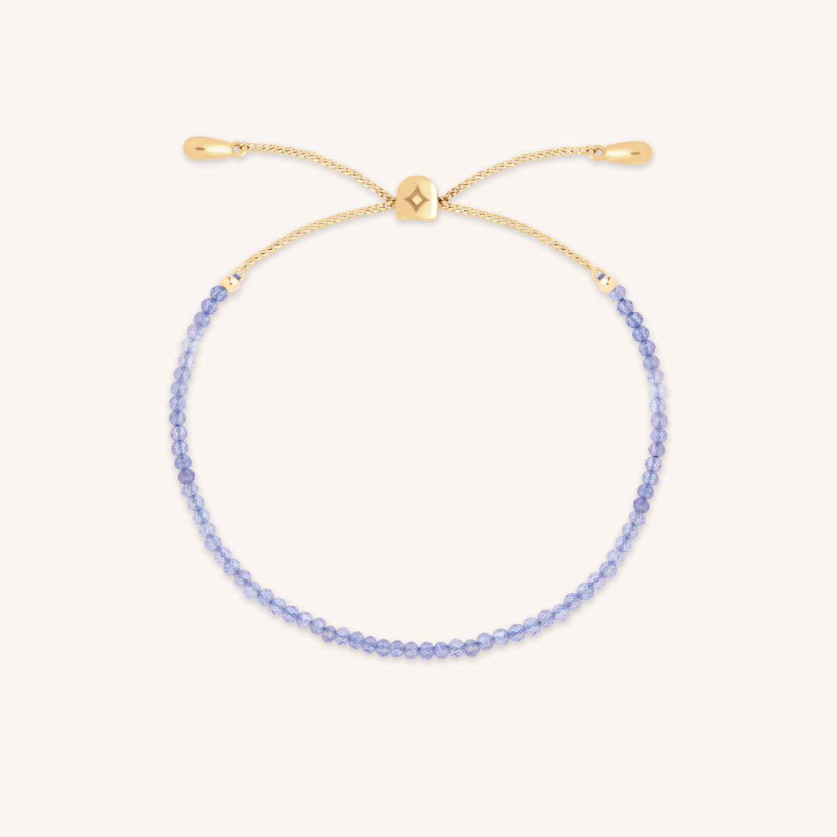 Tanzanite December Beaded Bracelet in Solid Gold-Astrid &amp; Miyu
