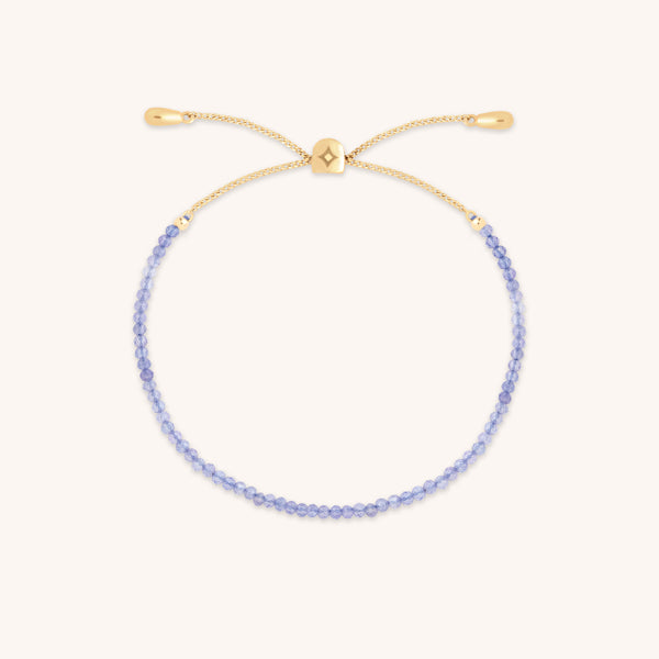 Tanzanite December Beaded Bracelet in Solid Gold-Astrid &amp; Miyu