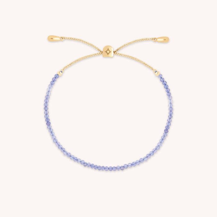 Tanzanite December Beaded Bracelet in Solid Gold-Astrid &amp; Miyu