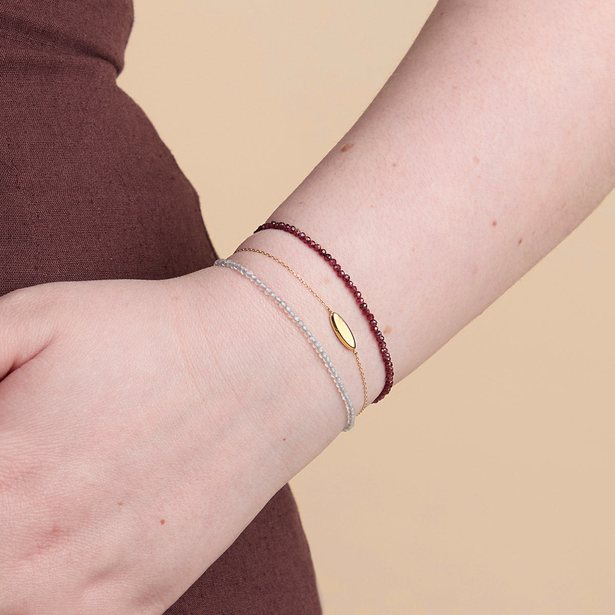 Topaz April Beaded Bracelet in Solid Gold-Astrid &amp; Miyu