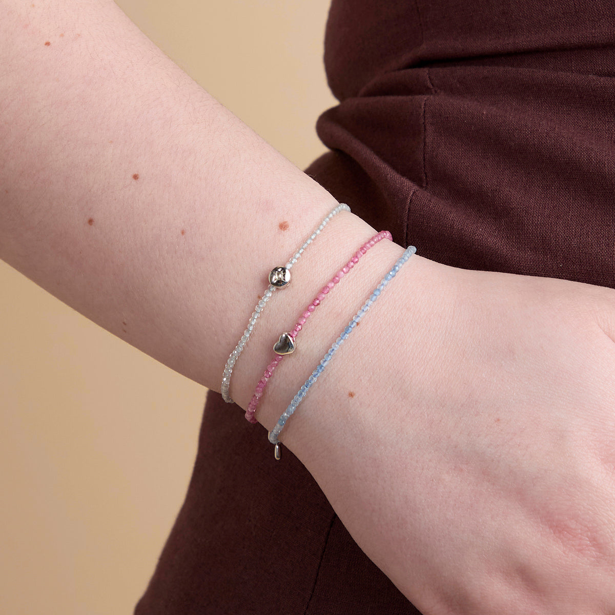 Topaz April Beaded Bracelet in Solid White Gold-Astrid &amp; Miyu