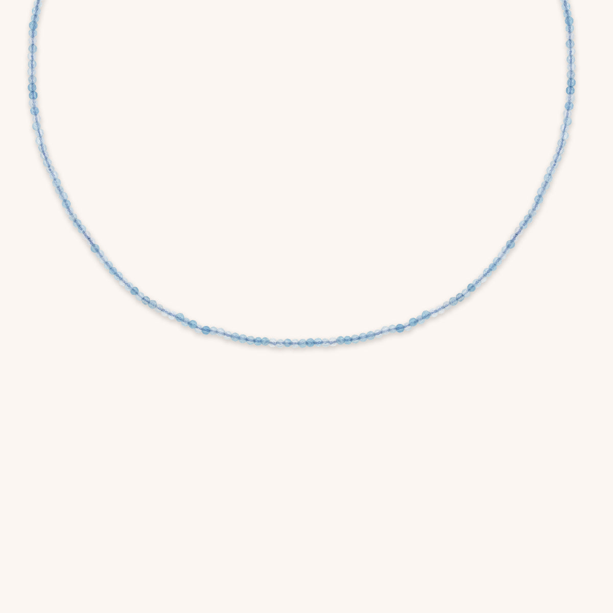 Aquamarine March Beaded Necklace in Solid Gold-Astrid &amp; Miyu