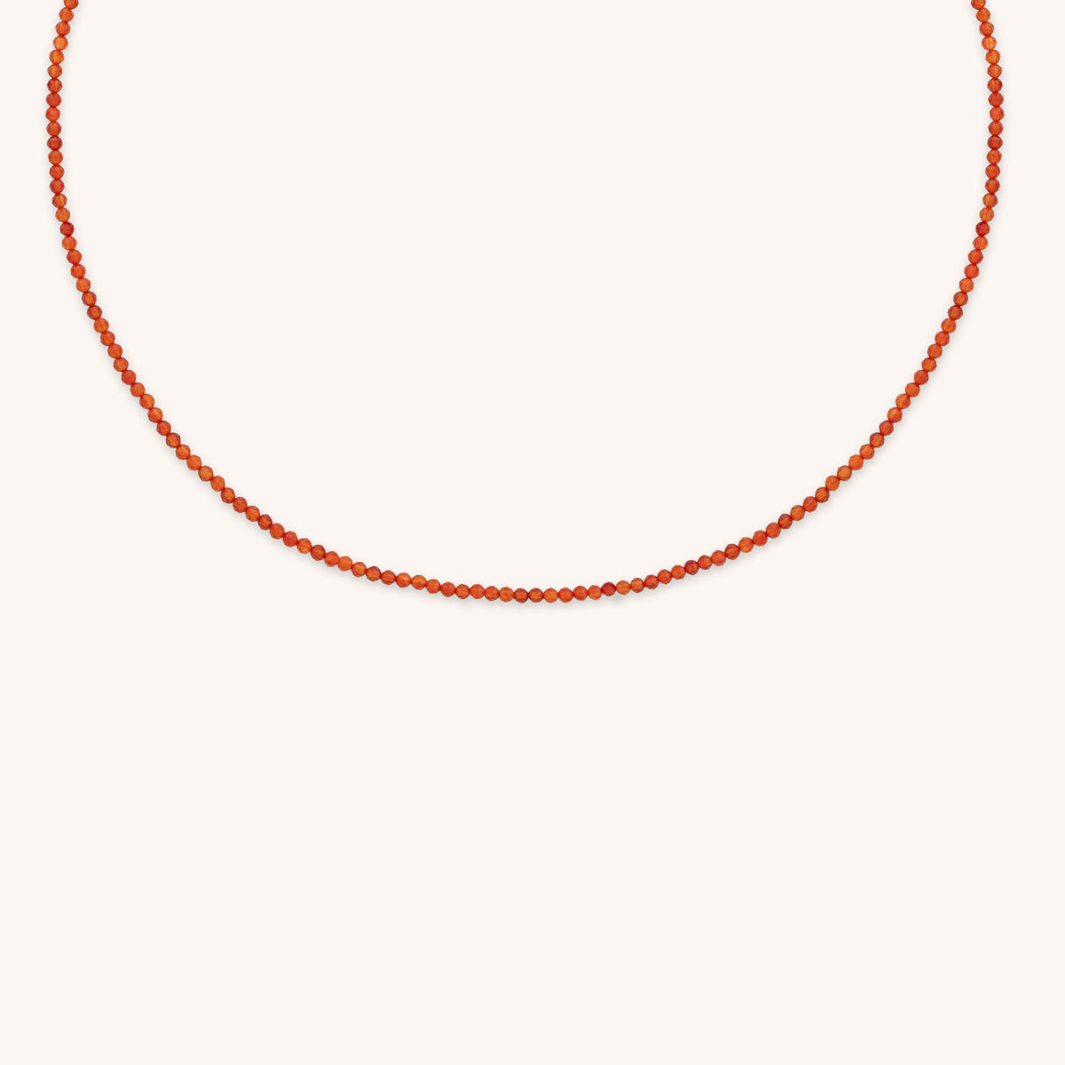 Carnelian July Beaded Necklace in Solid Gold-Astrid &amp; Miyu