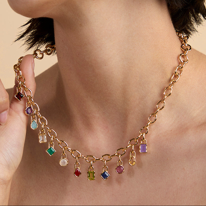 Garnet January Clip Charm in Gold-Astrid &amp; Miyu
