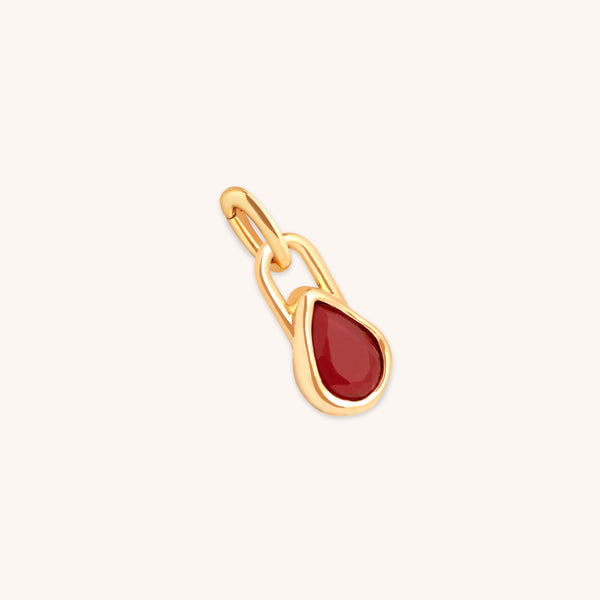 Red Chalcedony July Clip Charm in Gold-Astrid &amp; Miyu