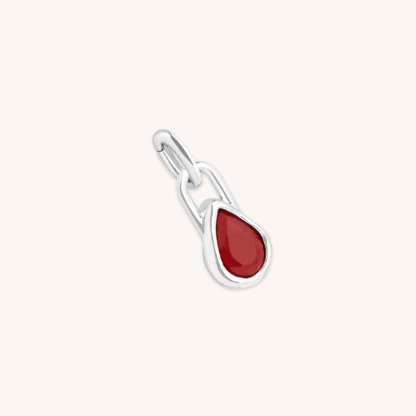 Red Chalcedony July Clip Charm in Silver-Astrid &amp; Miyu