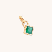 Green Agate May Clip Charm in Gold-Astrid &amp; Miyu