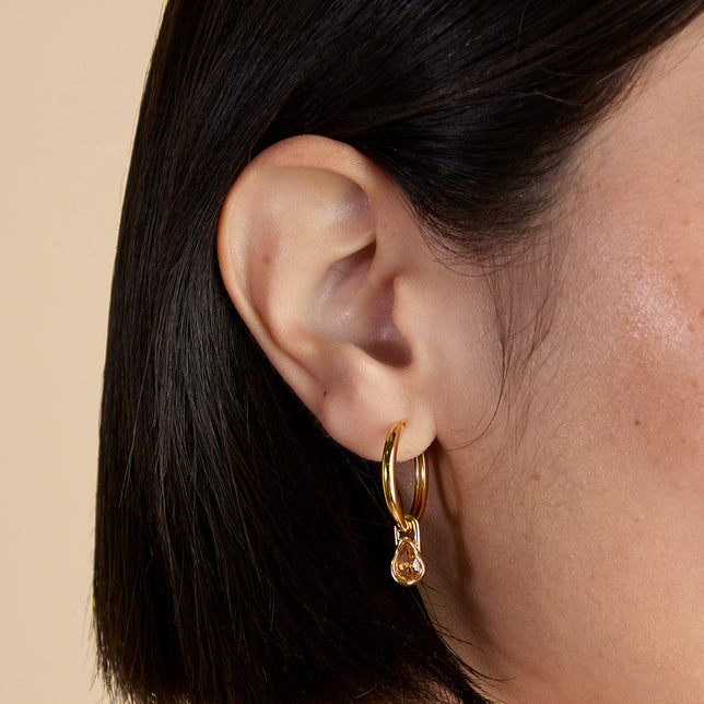 Citrine November Clip Charm in Gold-Astrid &amp; Miyu