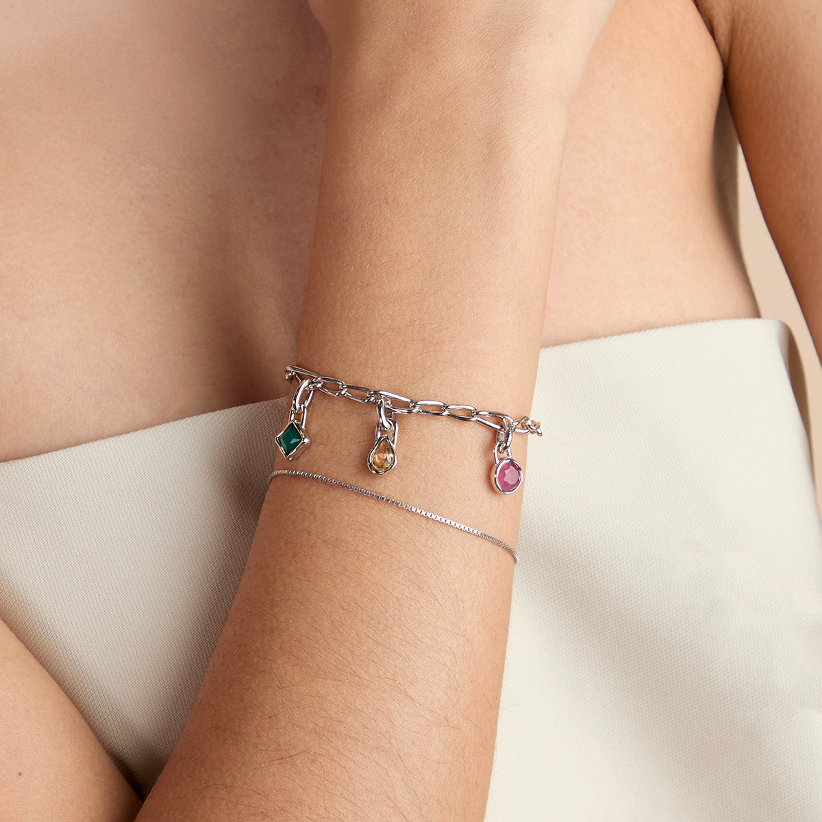 Citrine November Clip Charm in Silver-Astrid &amp; Miyu