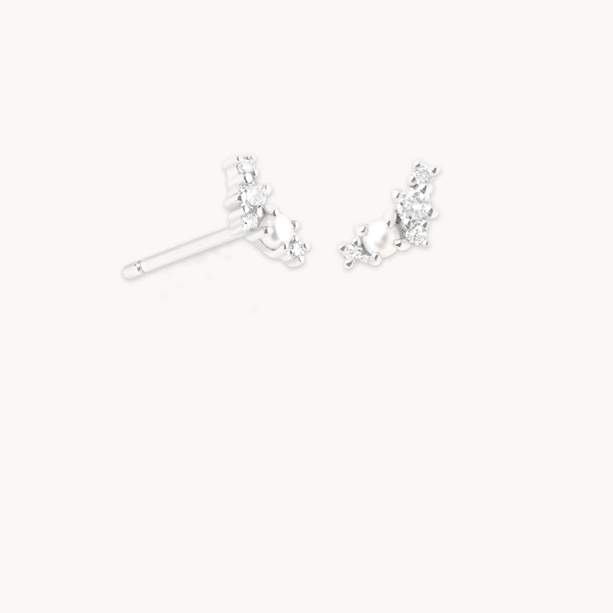 Lab Diamond & Pearl Cluster Studs-Astrid &amp; Miyu