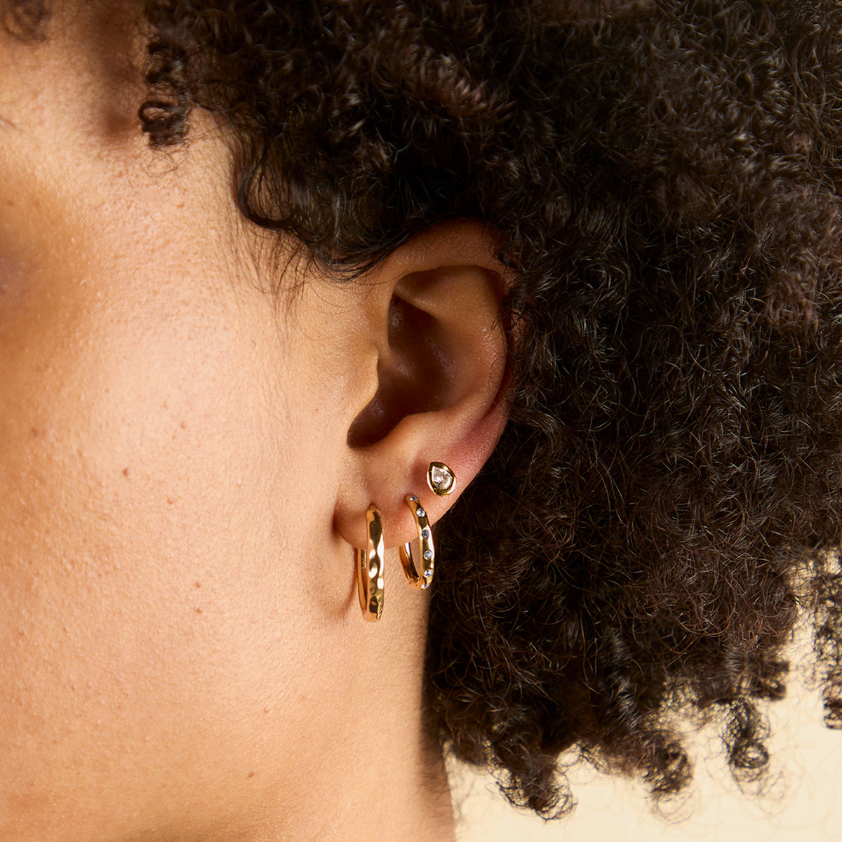 Molten Texture Opal Hoops-Astrid &amp; Miyu