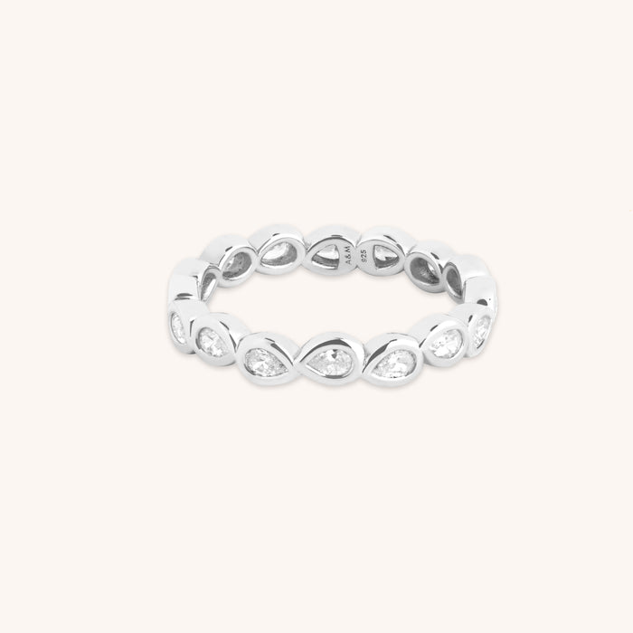 Pear Bezel Band Ring-Astrid &amp; Miyu