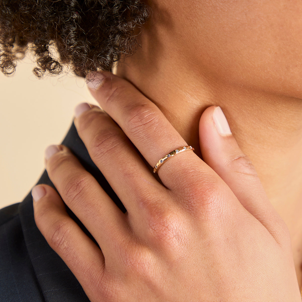 Molten Texture Opal Band Ring-Astrid &amp; Miyu