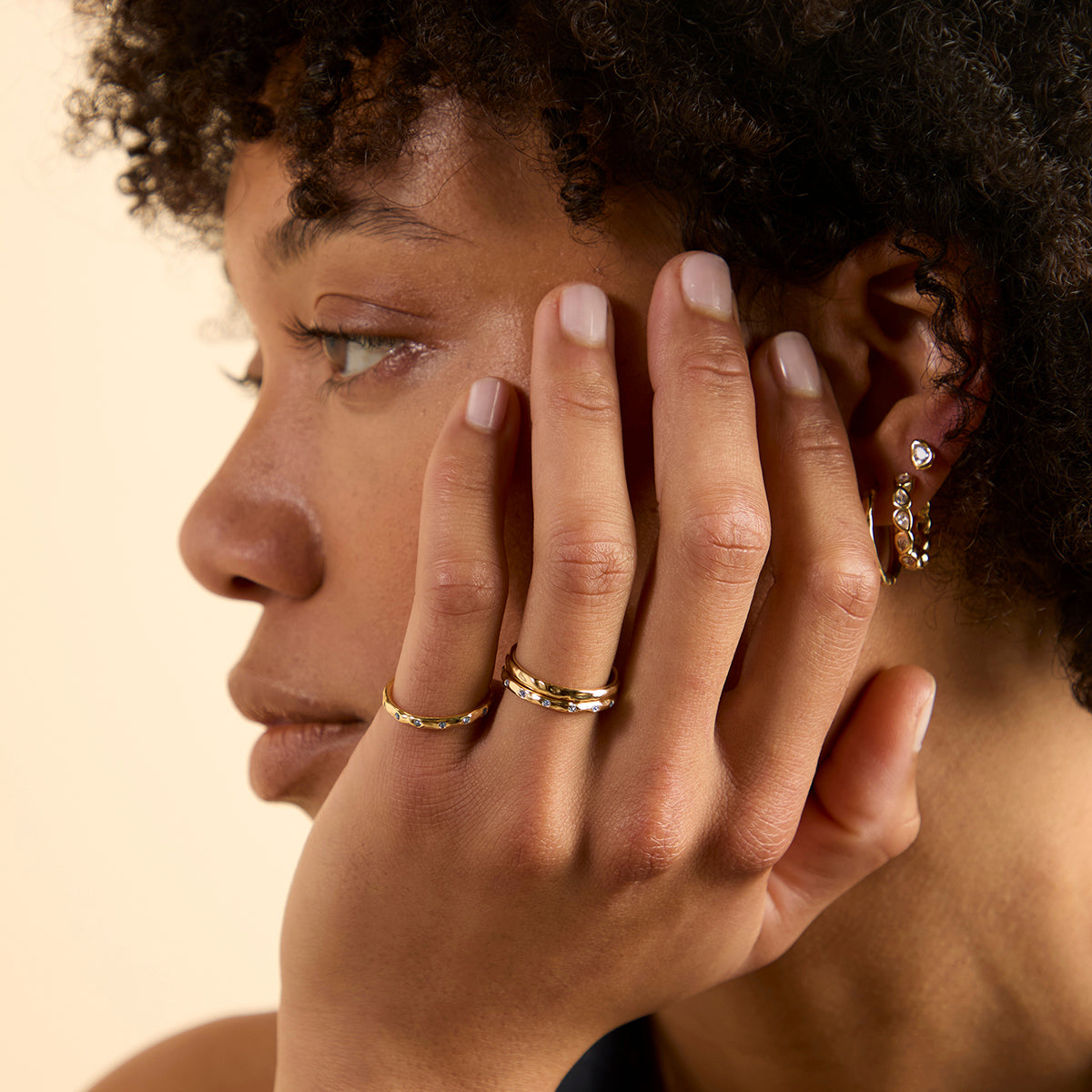 Molten Texture Band Ring-Astrid &amp; Miyu