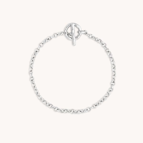 T-Bar Chain Bracelet in Silver-Astrid &amp; Miyu