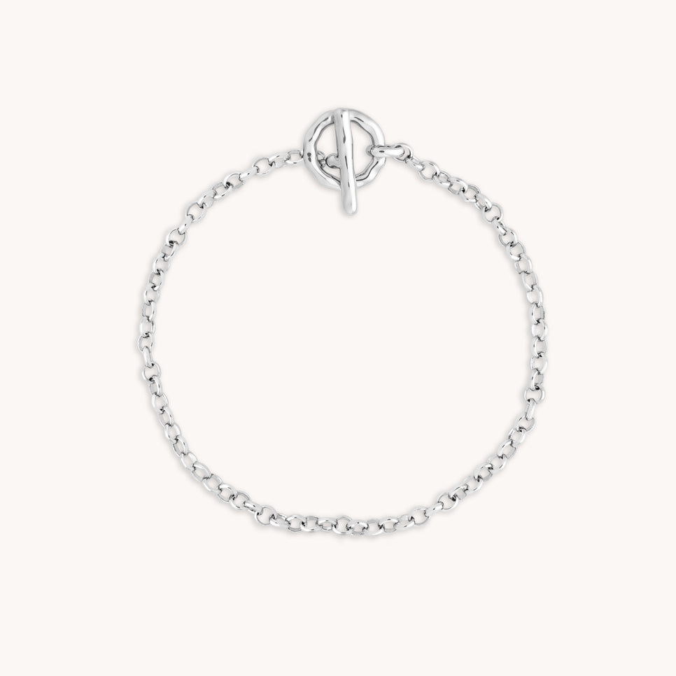 T-Bar Chain Bracelet in Silver-Astrid &amp; Miyu