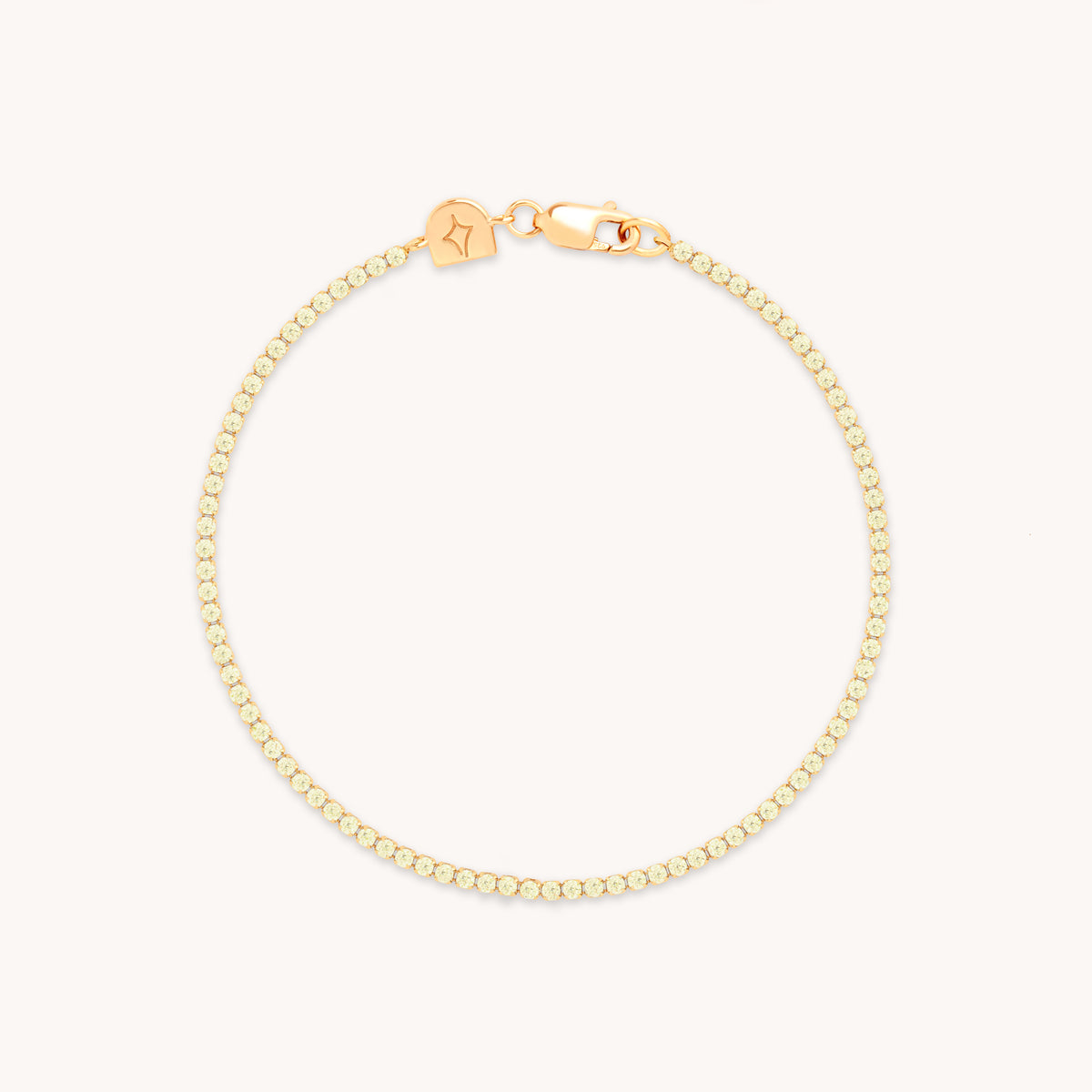 Green Tennis Chain Bracelet in Gold-Astrid &amp; Miyu