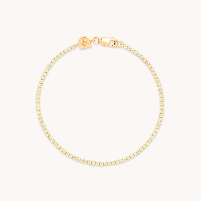 Green Tennis Chain Bracelet in Gold-Astrid &amp; Miyu