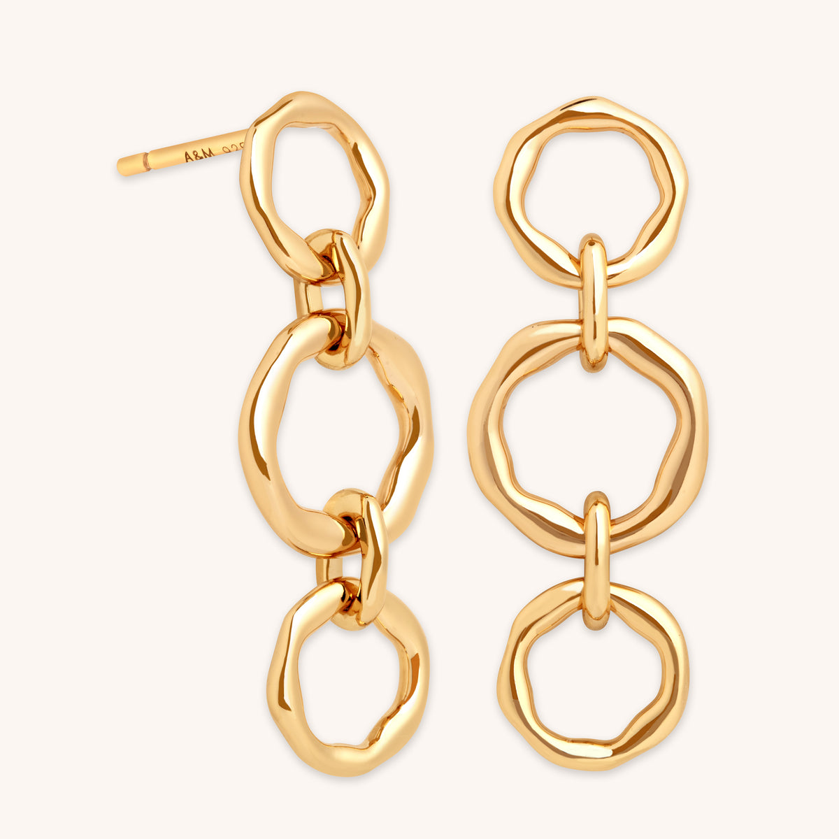 Molten Link Drop Studs in Gold-Astrid &amp; Miyu