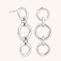 Molten Link Drop Studs in Silver-Astrid &amp; Miyu