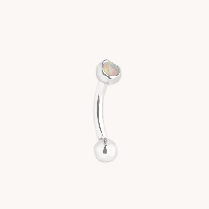 Molten Opal Rook Bar in Solid White Gold-Astrid &amp; Miyu