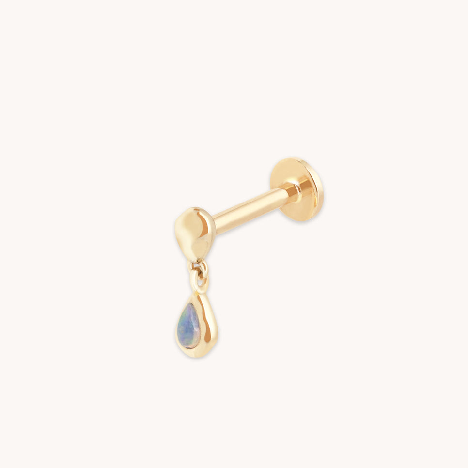 Molten Opal Charm Piercing Stud in Solid Gold-Astrid &amp; Miyu