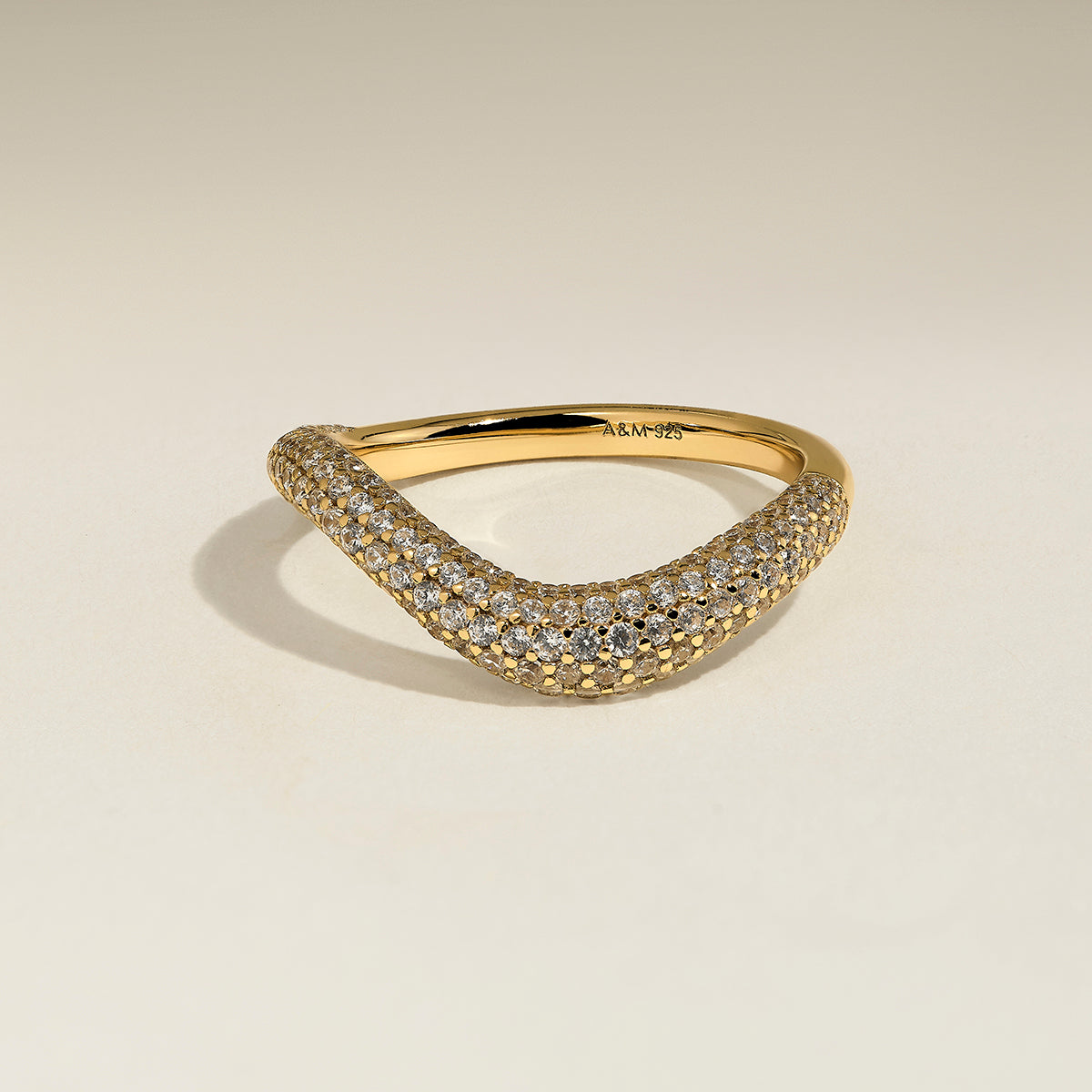 Wave Crystal Ring in Gold-Astrid &amp; Miyu