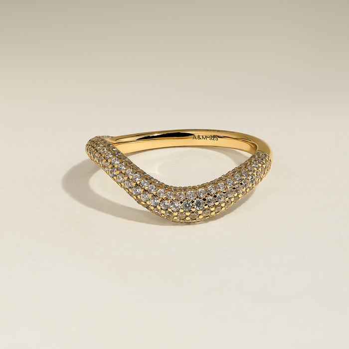 Wave Crystal Ring in Gold-Astrid &amp; Miyu