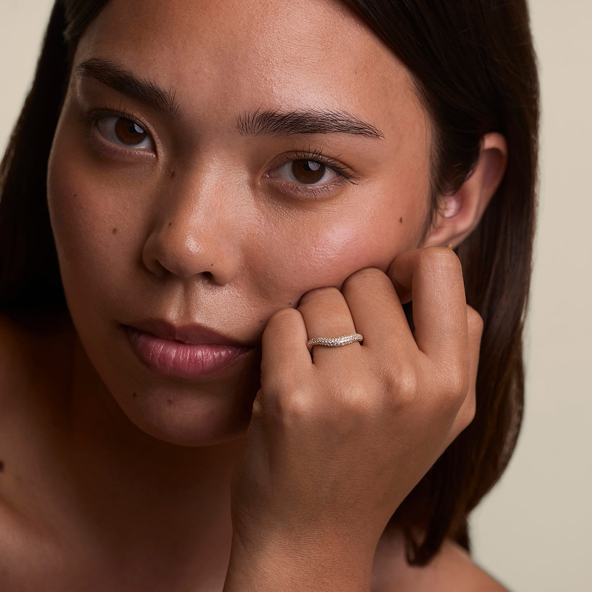 Wave Crystal Ring in Gold-Astrid &amp; Miyu