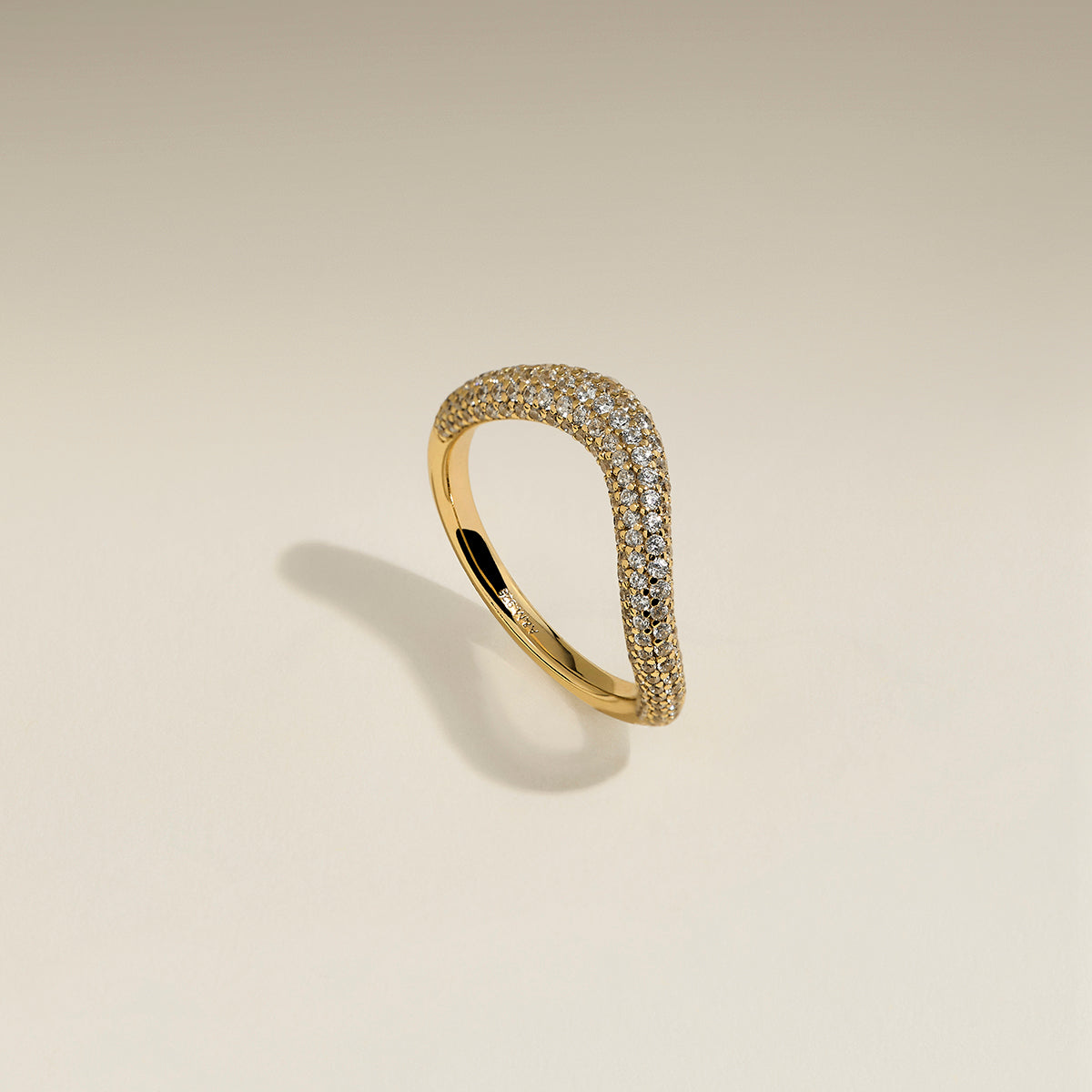 Wave Crystal Ring in Gold-Astrid &amp; Miyu