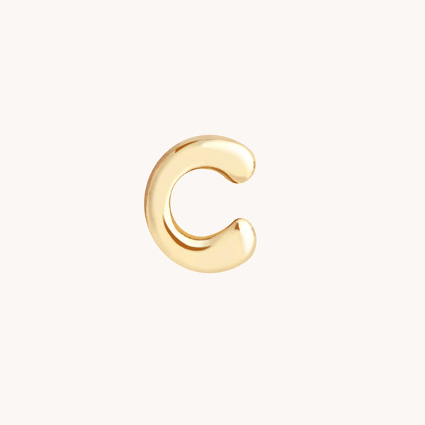 C Initial Click Charm in Solid Gold-Astrid &amp; Miyu