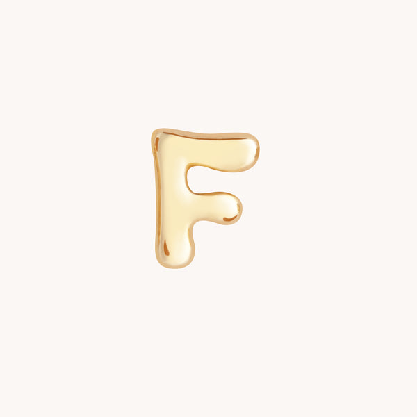 F Initial Click Charm in Solid Gold-Astrid &amp; Miyu