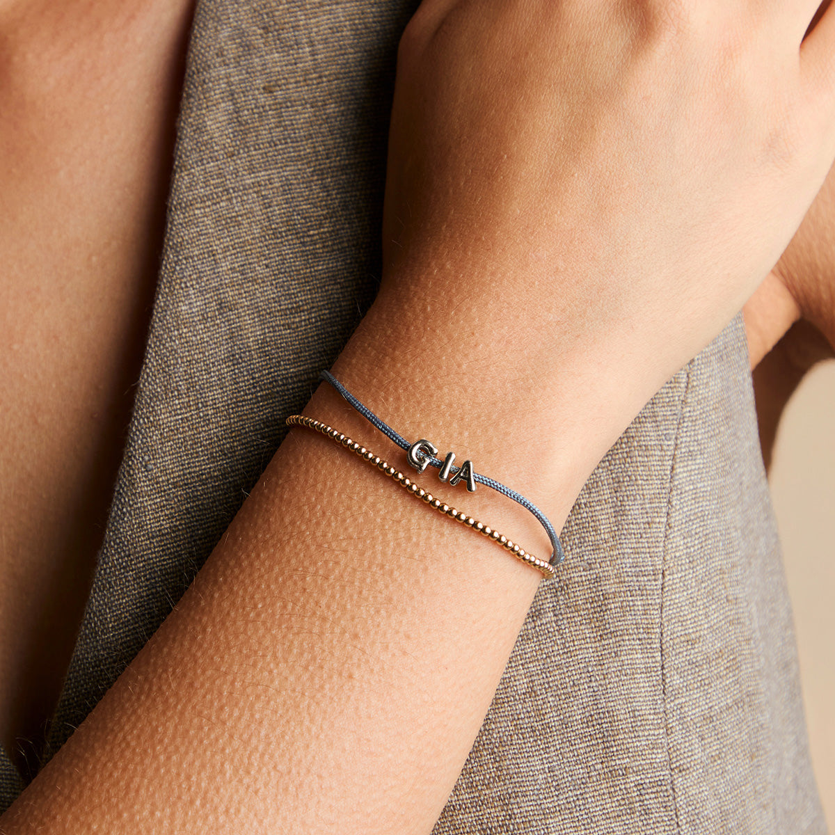 G Initial Click Charm in Solid White Gold-Astrid &amp; Miyu