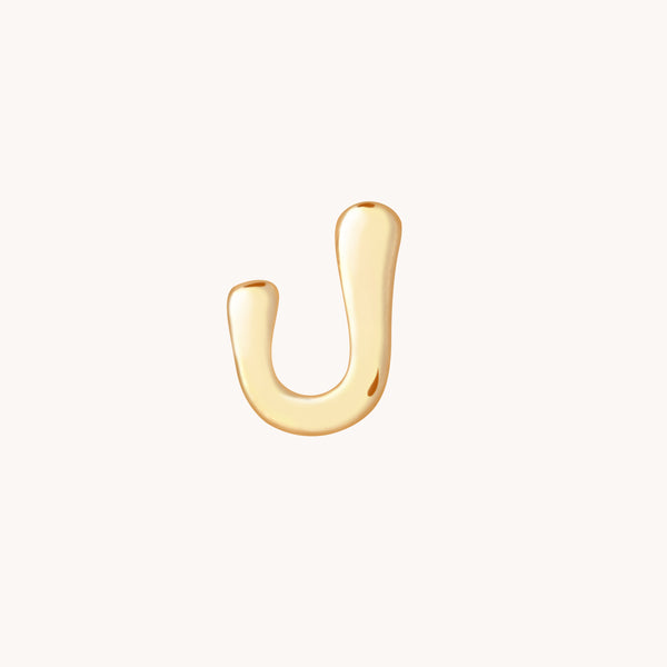 J Initial Click Charm in Solid Gold-Astrid &amp; Miyu