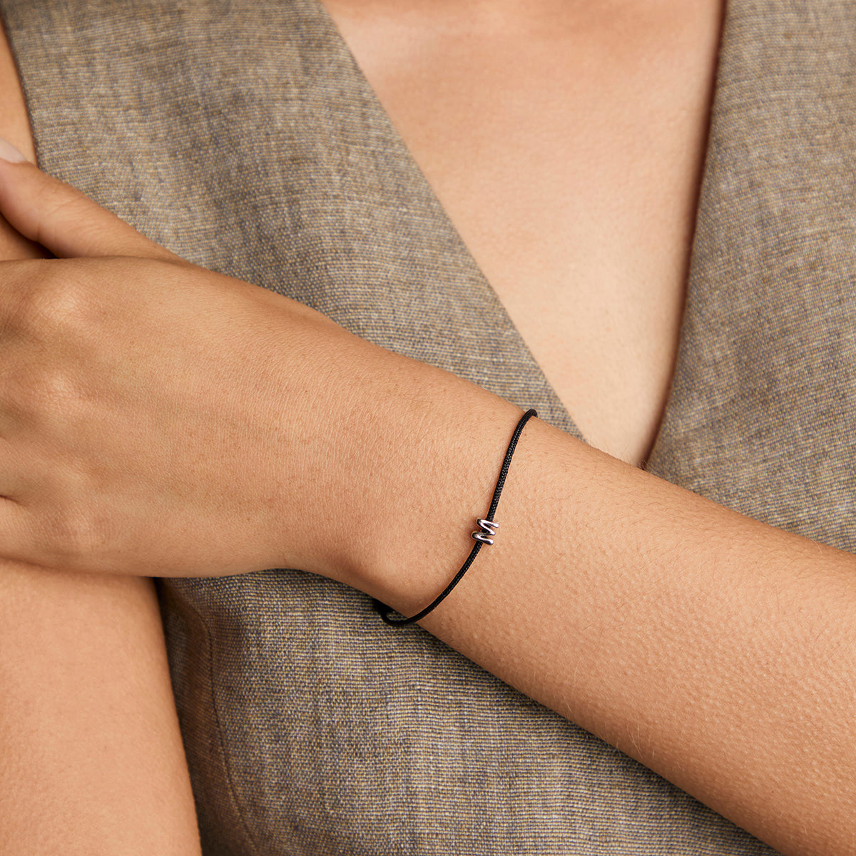 M Initial Click Charm in Solid White Gold-Astrid &amp; Miyu