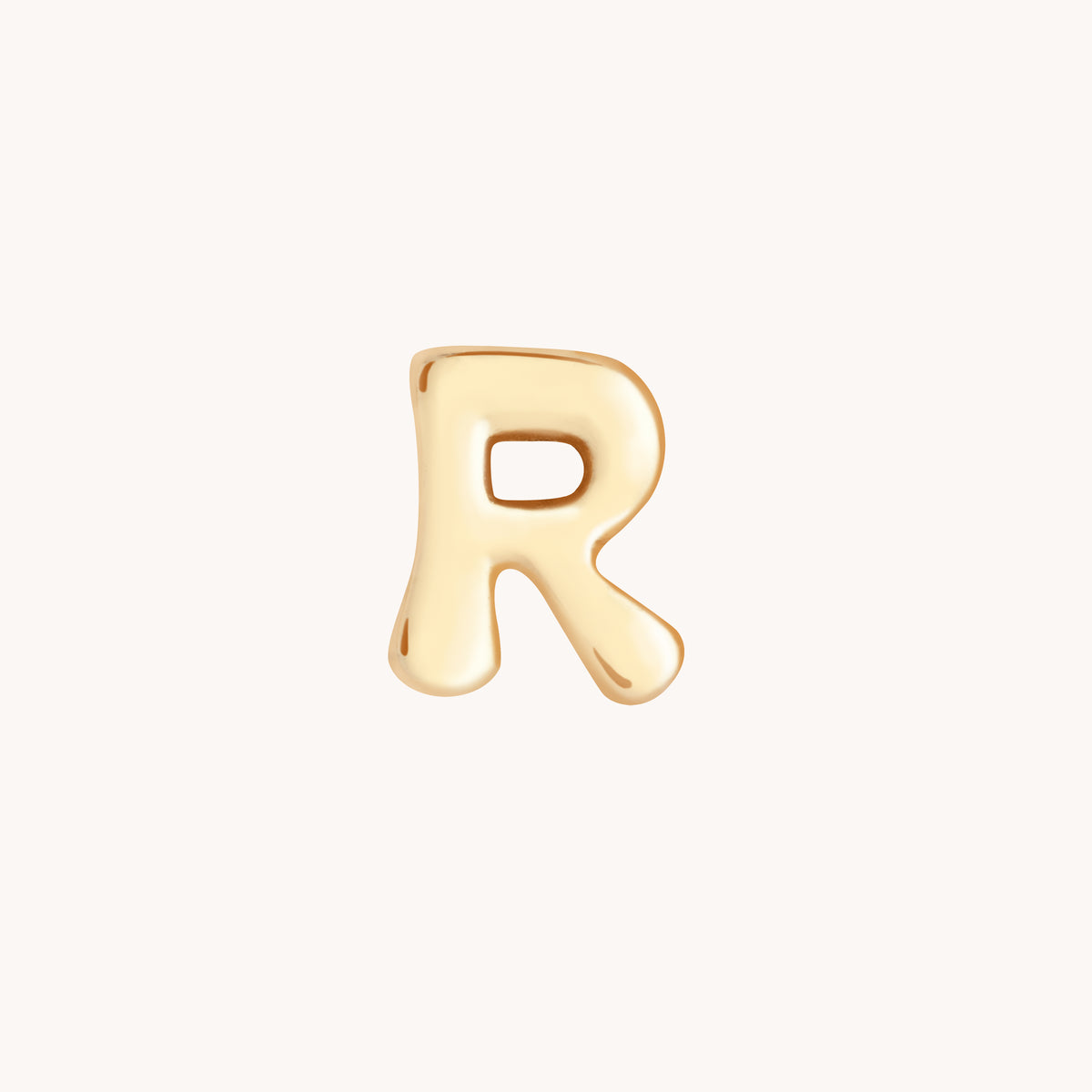 R Initial Click Charm in Solid Gold-Astrid &amp; Miyu