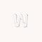 W Initial Click Charm in Solid White Gold-Astrid &amp; Miyu