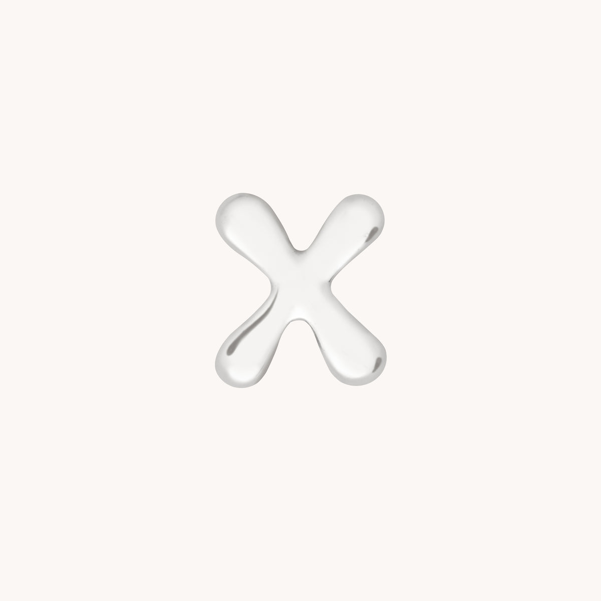 X Initial Click Charm in Solid White Gold-Astrid &amp; Miyu