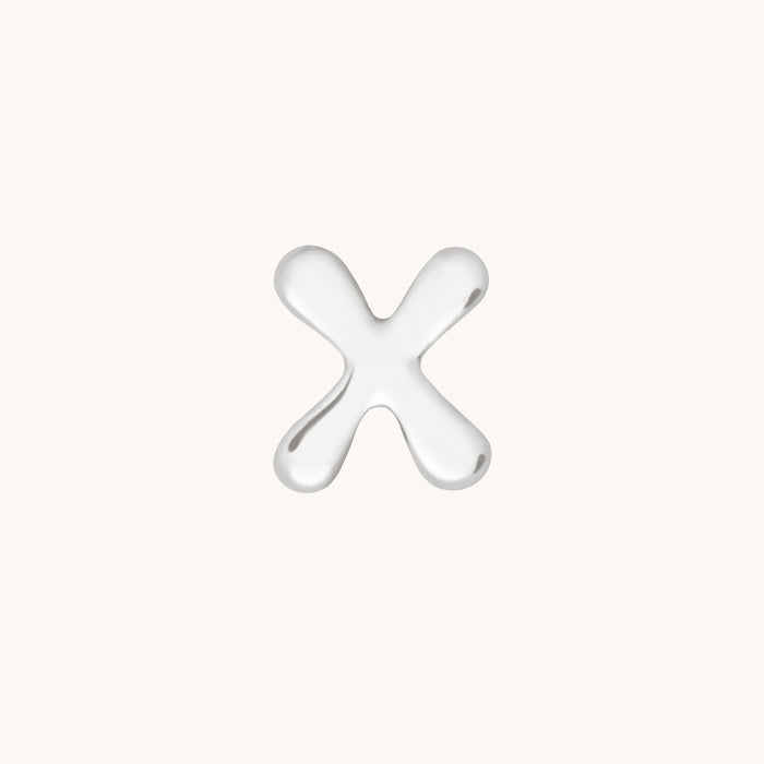 X Initial Click Charm in Solid White Gold-Astrid &amp; Miyu