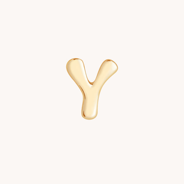 Y Initial Click Charm in Solid Gold-Astrid &amp; Miyu
