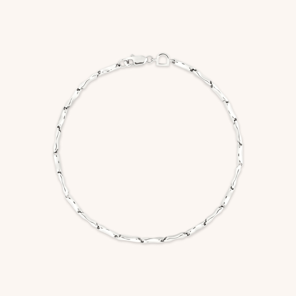 Molten Bar Chain Bracelet in Solid White Gold-Astrid &amp; Miyu