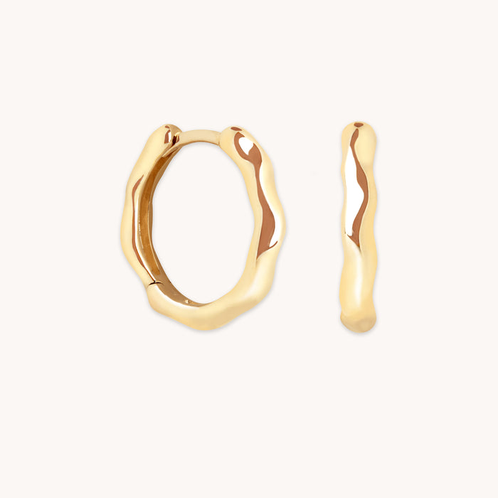 Molten Hoops in Solid Gold-Astrid &amp; Miyu