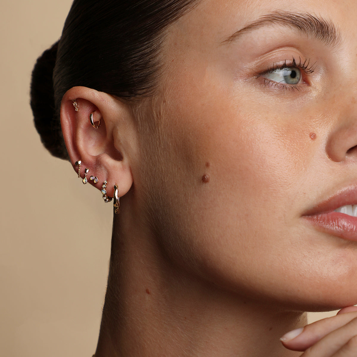 Molten Hoops in Solid Gold-Astrid &amp; Miyu